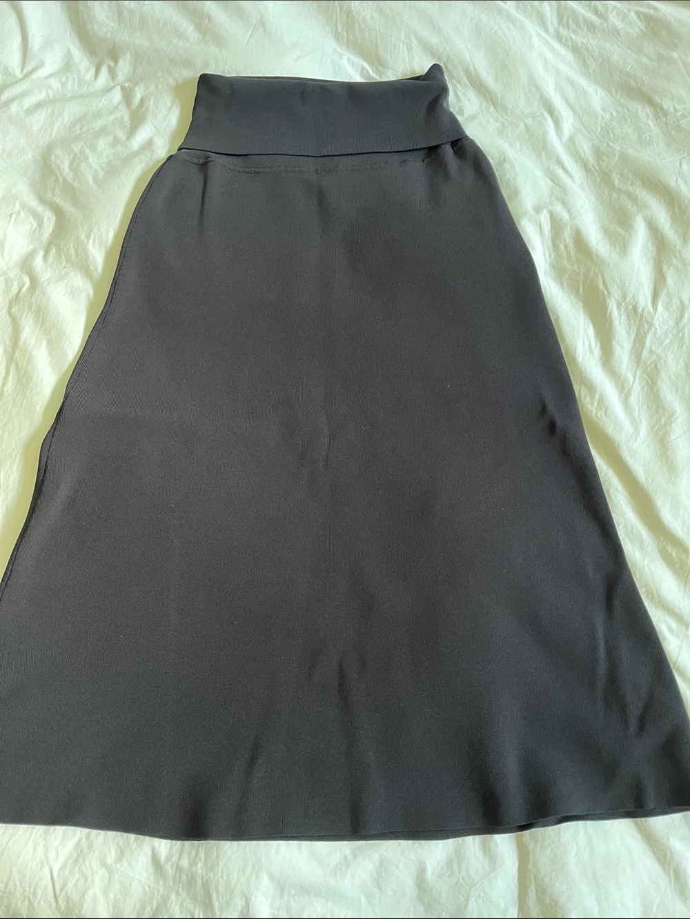 MM. LAFLEUR New York sz. large black heavy midi skirt basic neutral staple piece